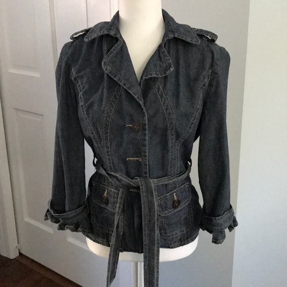 3/4 Sleeve Denim Blazer/Jacket - Picture 1 of 5